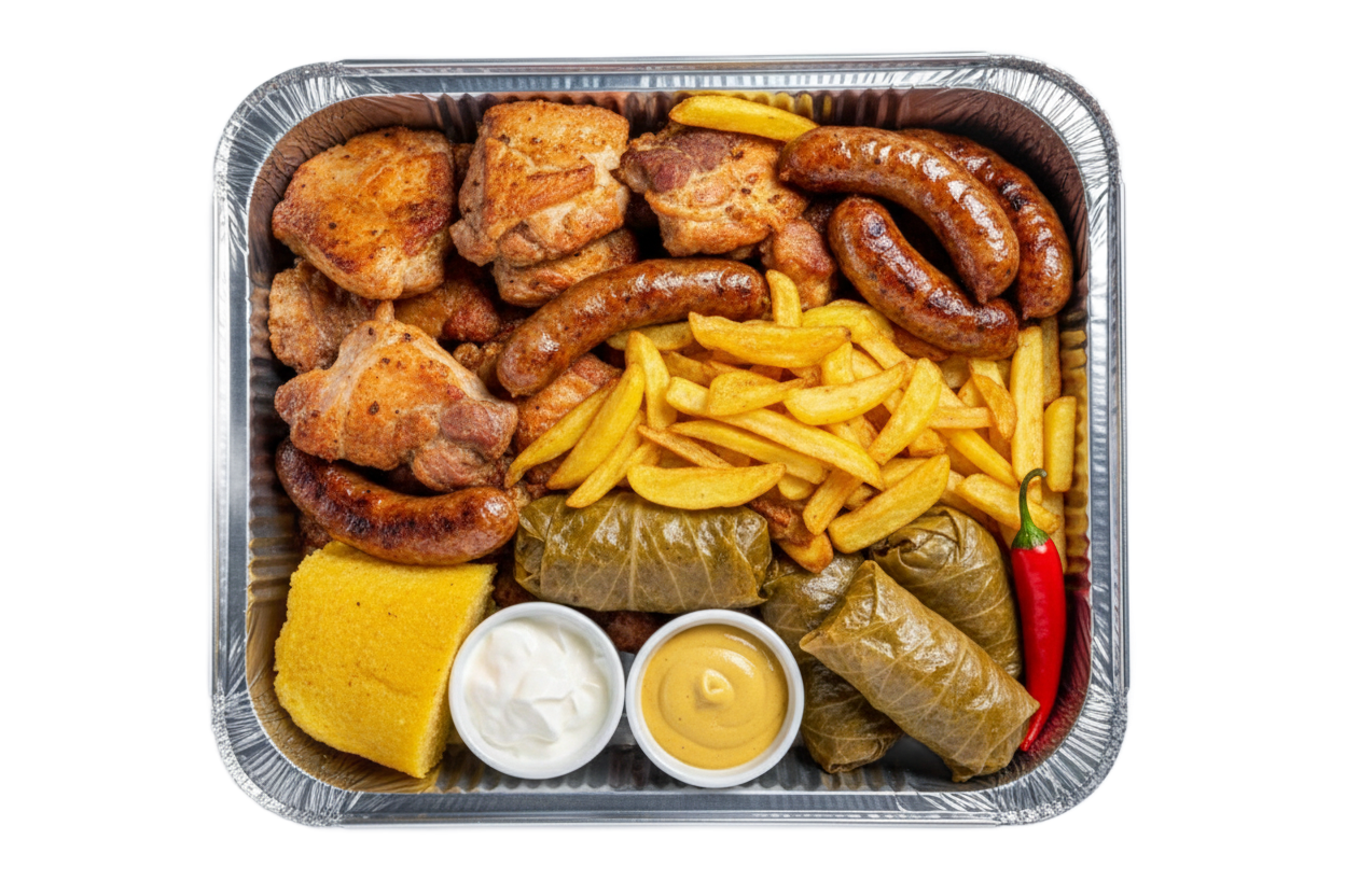 Platou tradițional de Crăciun cu sarmale și carne la garniță, 4 persoane